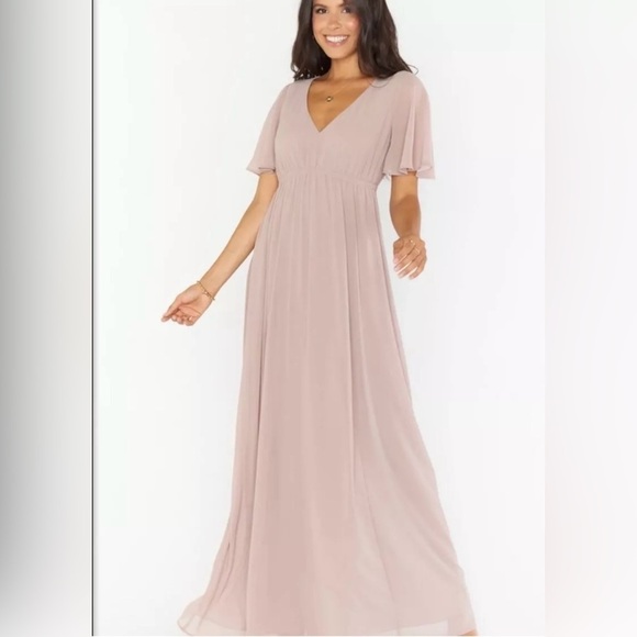 Show Me Your Mumu Emily Empire Maxi Dress ~ Soft Beige Chiffon ~ 3X~NEW IN POLY! - Picture 3 of 7